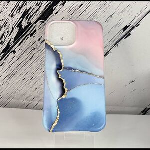 Marble Look iPhone Case- 13 Pro Max-Blue & Pink
